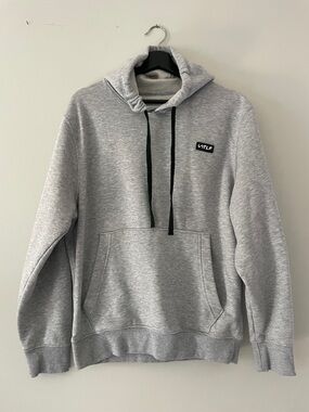 VTLF Men's Gray Pullover Hoodie with Kangaroo Pocket